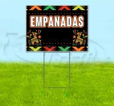 EMPANADAS 18x24 Yard Sign WITH STAKE Corrugated Plastic Bandit Lawn USA FIESTA