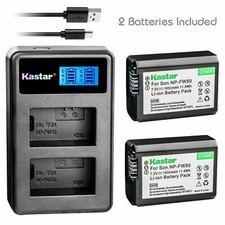 Kastar Battery LCD Dual Charger for Sony NP-FW50 BC-VW1 ILCE-6000 Alpha a6000
