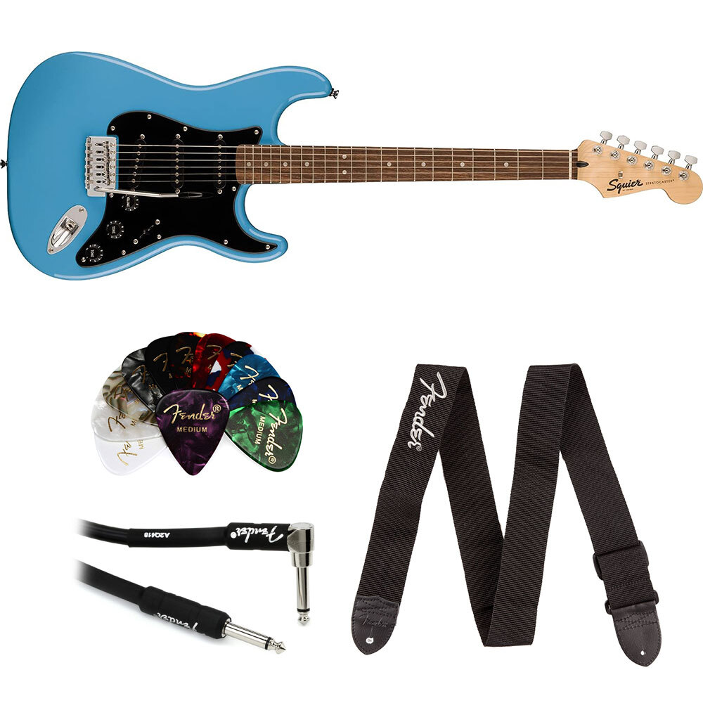 Squier Sonic Stratocaster Electric Guitar California Blue Bundle
