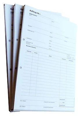 DRUCKEREI SCHARLAU Block Auftrag Auftragsblöcke 3 - fach - DIN A4 SD - gelocht (22203)