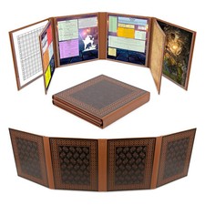 CASEMATIX 8-Panel Deluxe DM Screen Embossed Faux Leather Game Master Screen