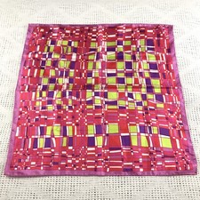 Pink Mod Scarf Sillook Japan Vintage Purple Retro Geometric Colorful Square