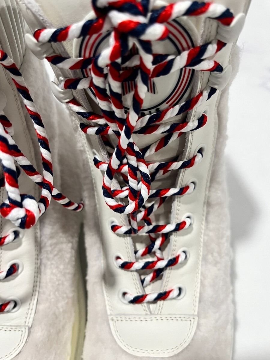 CHRISTIAN DIOR $1790 WHITE SHEARLING HIKE BOOTS SIZE 36 | eBay