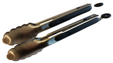2x Edelstahl Grillzange 27cm BBQ Zange Grillbesteck Universalzange Küchenzange