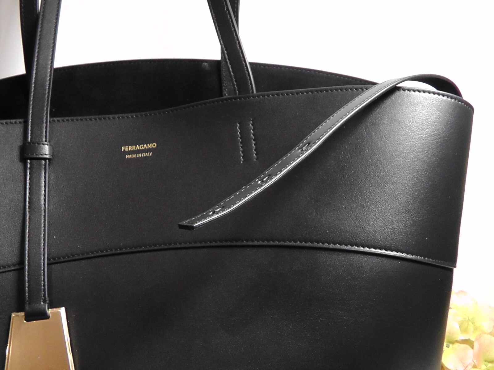 Salvatore Ferragamo Medium BLACK Leather Charming Tote Bag***$1750****NWT*** image 9