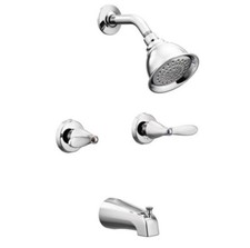 Moen Alder Double Handle Traditional Tub Shower Trim Single Function Head Valve