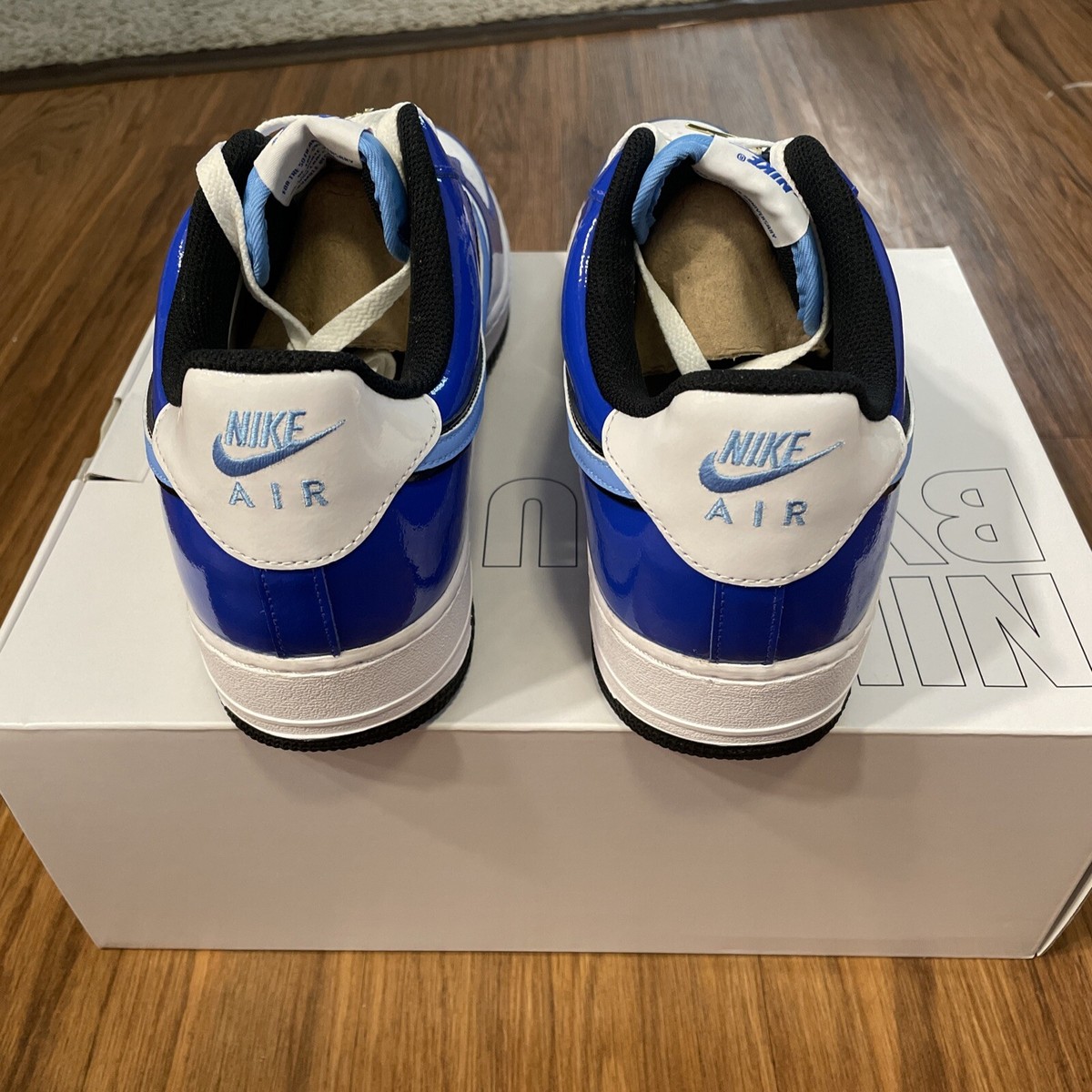 靴 Nike Air Force 1 Low By You Unlocked Nike Air Force 1 Low Unlocked By You Blue/Tan Size 14 | eBay