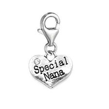 Clip on Special Nana Dangle Charm Pendant for European Clip on Charm Jewelry w/ 