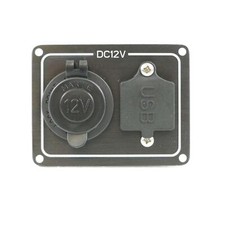 12V Marine Cigarette Socket & Dual USB Power Panel IP65 Waterproof