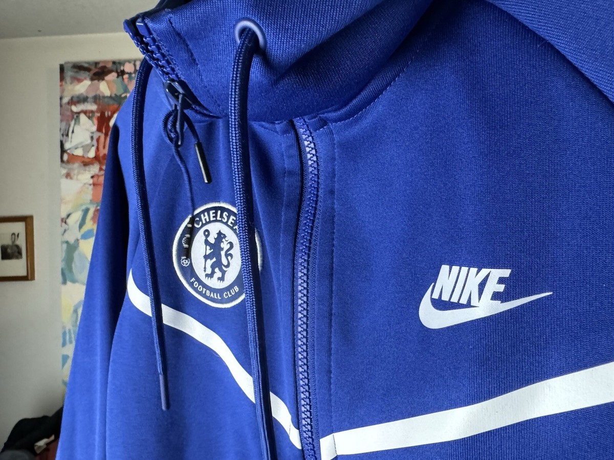 Nike Chelsea FC Tech Fleece Blue Full Zip Hoodie Ah5198-495 Size