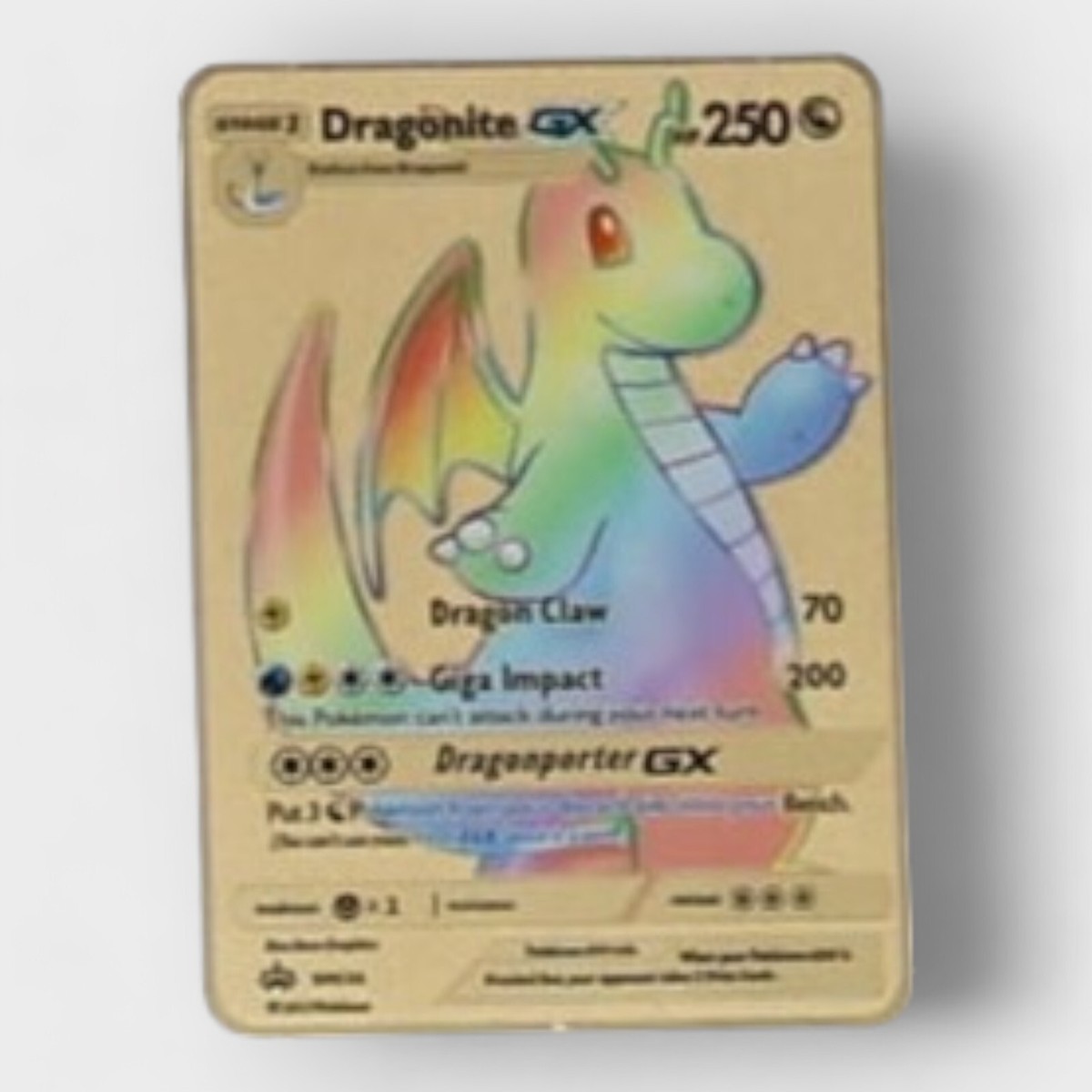 Pokemon Dragonite GX SM156 Jumbo Oversized Rainbow Trading Card