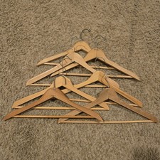 Wooden Hanger W Pants Bar Lot Of 8