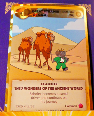 Babolex 7 Weltwunder der Antike US Carte Faudemer Karte 2/50 Gizeh 2/7