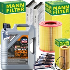 MANN INSPEKTIONSPAKET+LIQUI MOLY 5W-30 ÖL passend für 2.0 TFSI AUDI A6 C6 4F2/5
