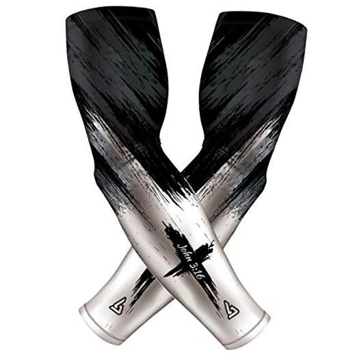 Pro Fit Compression Arm Sleeves for Men Women & Youth - Volleyball Large Faith