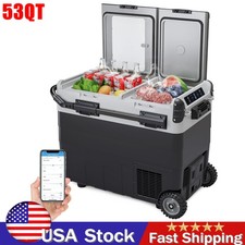 50L 12V Car Refrigerator Freezer Portable Cooler -4 68 DC/AC Wheel for Camping