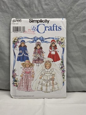 Simplicity Pattern UNCUT #8766 VNTG 1993 Doll Clothes 16'' & 18'' Doll