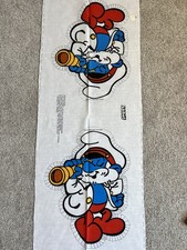 Vintage 1982 Papa Smurf Fabric Panel Cut  Sew Pillow Captain With Spyglass New