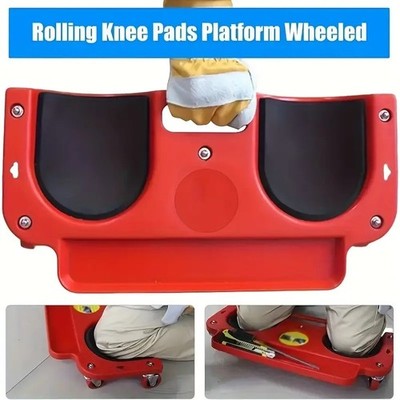 ABS High-Impact Frame Rolling Knee Cart with Rolling Knee Pads for Mechanics