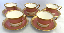 Antique Royal Worcester Pink, Gold & White De...
