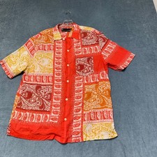 AllSaints Marquee Paisley Print Relaxed Fit Shirt Mens L Multicolor Camp Collar