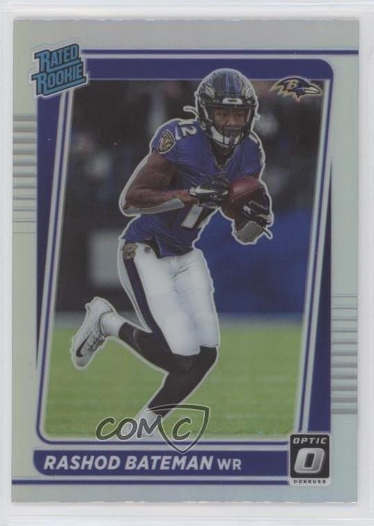 2021 Panini Donruss Rated Optic Holo Preview Rashod Bateman Rookie RC 0s31