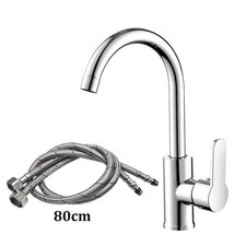 Kitchen Sink Mixer Tap Mono Lever Chrome Swivel Spout Faucet Stainless Steel Tap