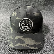 Beretta Trident Trucker Snapback Black Camo Mesh Hat One Size Retro