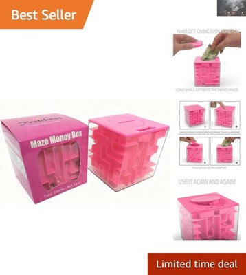 Money Maze Puzzle Box - Unique 3D Challenge Gift for Kids & Adults in Pink