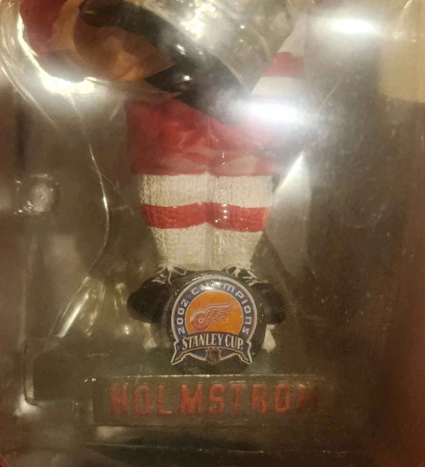 Tomas Holmstrom 2002 Stanley Cup Bobblehead Detroit Red Wings NHL #96 Men Of Ice - Image 3 of 4