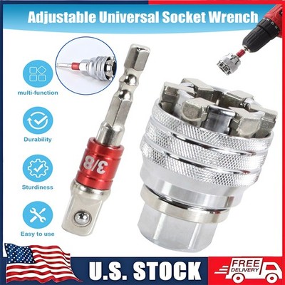 Universal Multi-Function Wrench Socket Adapter Head for 3/8 inch Drive Wrench US