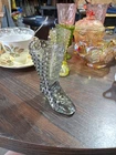VTG Fenton Art Glass Hobnail Victorian Laced Shoe Boot  VASE - 4" Tall