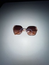 Guess Women's GU7843 Hexago n Rose Gold Sunglasses with Br own Gradient Lenses