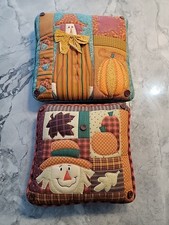 Vintage Fall Quilted Patchwork Throw Pillows ...