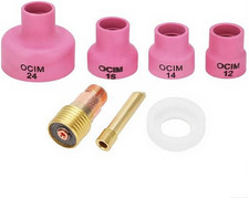 TIG Welding Torch Nozzle Kit 7PCS for 2.4Mm Tungsten - TIG-18 Series Fit for WP-