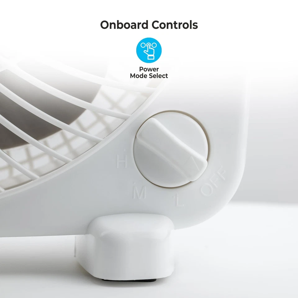 Comfort Zone CZ9BWT Portable 9-inch 3-Speed Quiet Box Fan for Home in White - Image 4 of 4