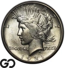1921 Peace Dollar, Gorgeous Near Gem BU, Key Date