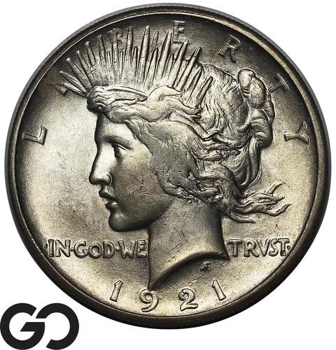 1921 Peace Dollar, Gorgeous Near Gem BU, Key Date