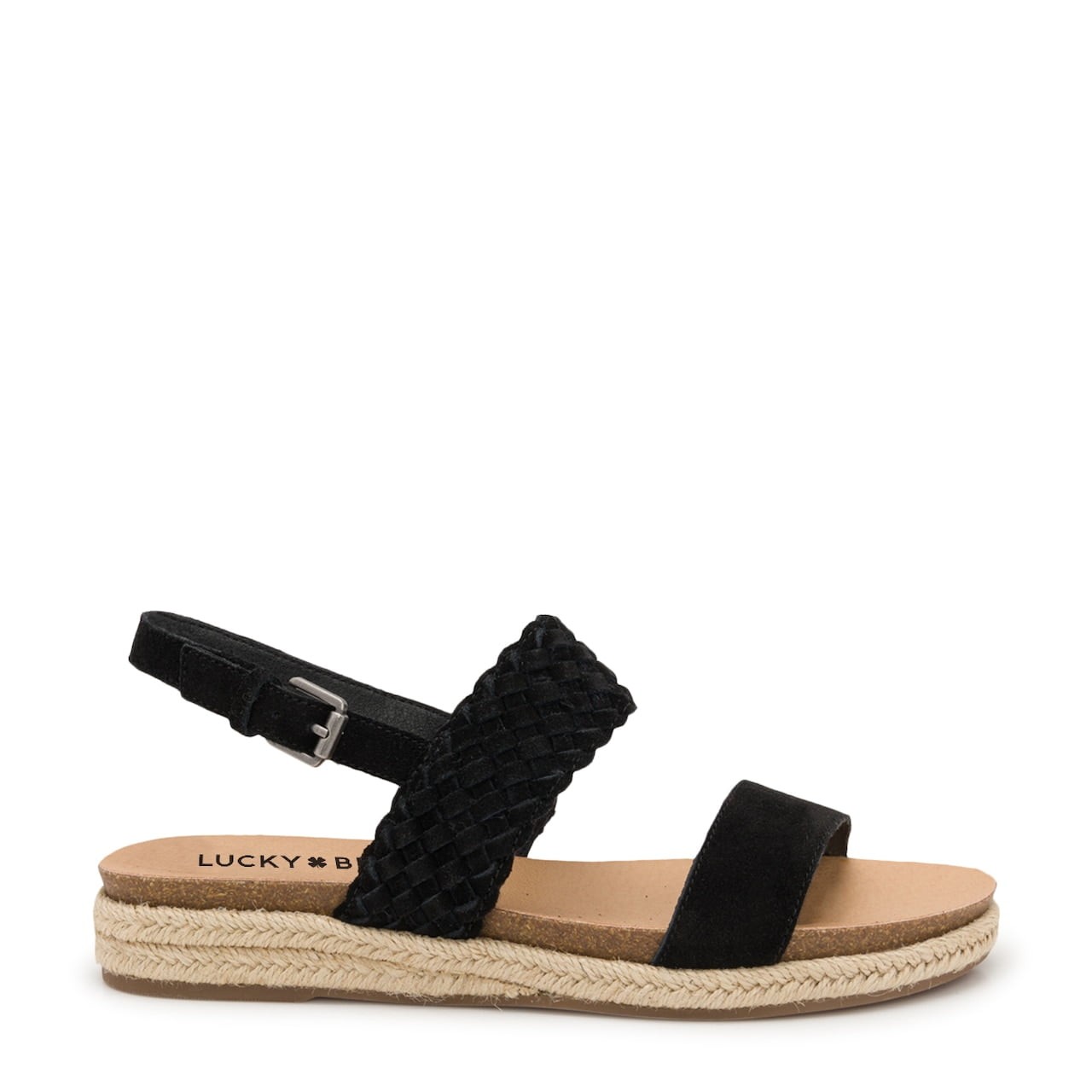 Lucky Gloreah Black Wedge Sandals for Women Black Size10 - Open Toe 4290₽