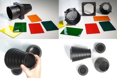 Snoot Set Multiblitz(2 Stück) + Farb Glascheiben Konus Grid alles für P-Bajonett
