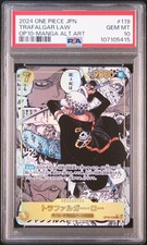2024 TRAFALGAR LAW ONE PIECE JP OP10-ROYAL BLOOD MANGA ALTERNATE ART PSA 10