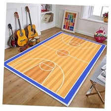 Kids Rug Basketball Court, Basketball Carpet for Boys Bedroom, Sports Theme 