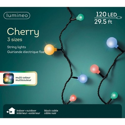 Lumineo 120 LED Multi Color Cherry Lights Black Wire