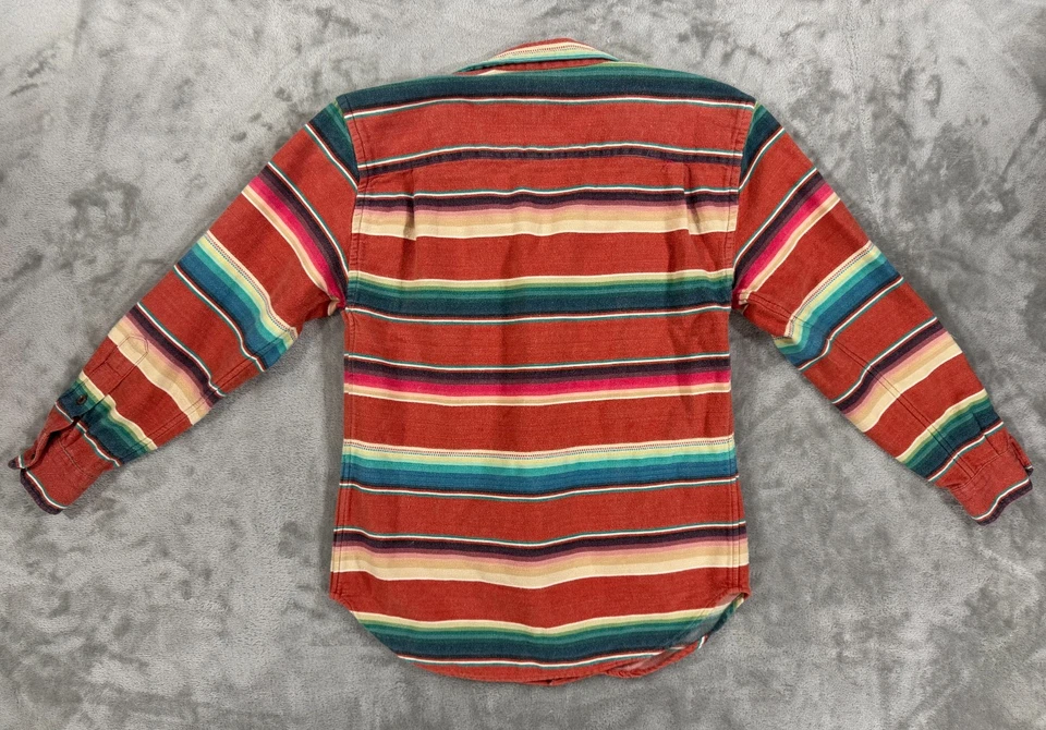Vintage 90s Ralph Lauren Mexican Serape Navajo Blanket Flannel Shirt Mens L Boho - Image 2 of 4