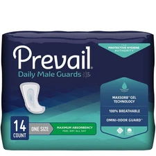 Prevail Incontinent Pad 12.5" L Contoured Maximum 126 Ct