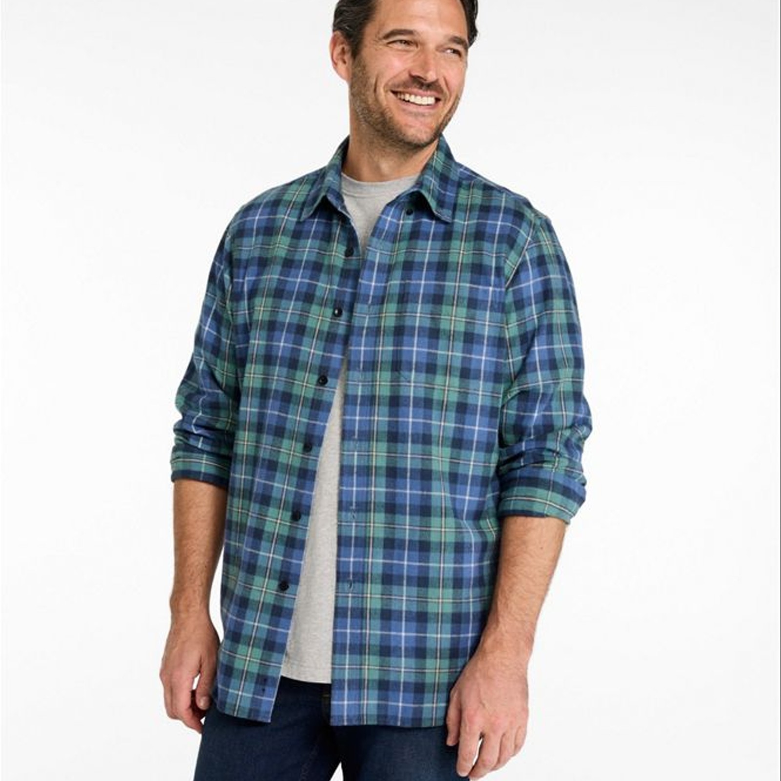 Men's Scotch Plaid Flannel Shirt, Traditional Fit