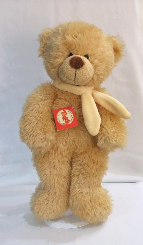 Teddy-Bär von Hermann Teddy " hellbraun mit Schal - Bild 2 von 2
