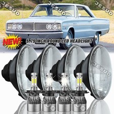 4pcs 5.75 Led Round Headlights Highlow Beam For Dodge Charger 1966-1974
