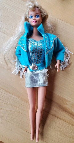 Vintage 1993 Barbie Western Stampin Doll Outfit Blue Mattel 10293