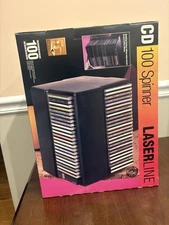 Vintage Laserline CD Spinner Holds 100 CDs Media Storage Made in USA NEW